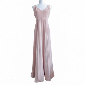 Show Me Your Mumu Jenn Maxi Neutral Mauve Chiffon Pink Bridesmaid Gown Large